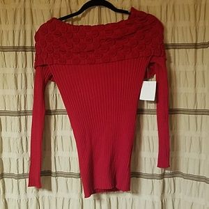 Red off the shoulder sweater nwt